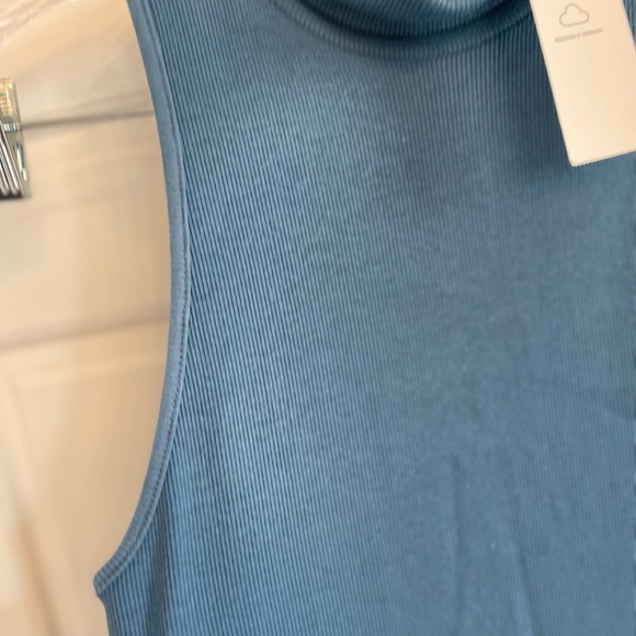 NWT Zara Woman’s Ribbed Midi Blue Dress Short Sleeve 
Size: Small - Picture 6 of 8